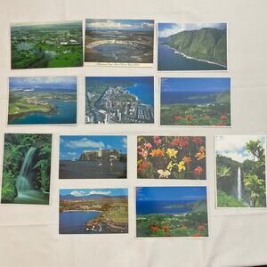 VINTAGE Hawaii Hawaiian Postcard Bundle Lot 12 Landscape Hotel People Waterfalls